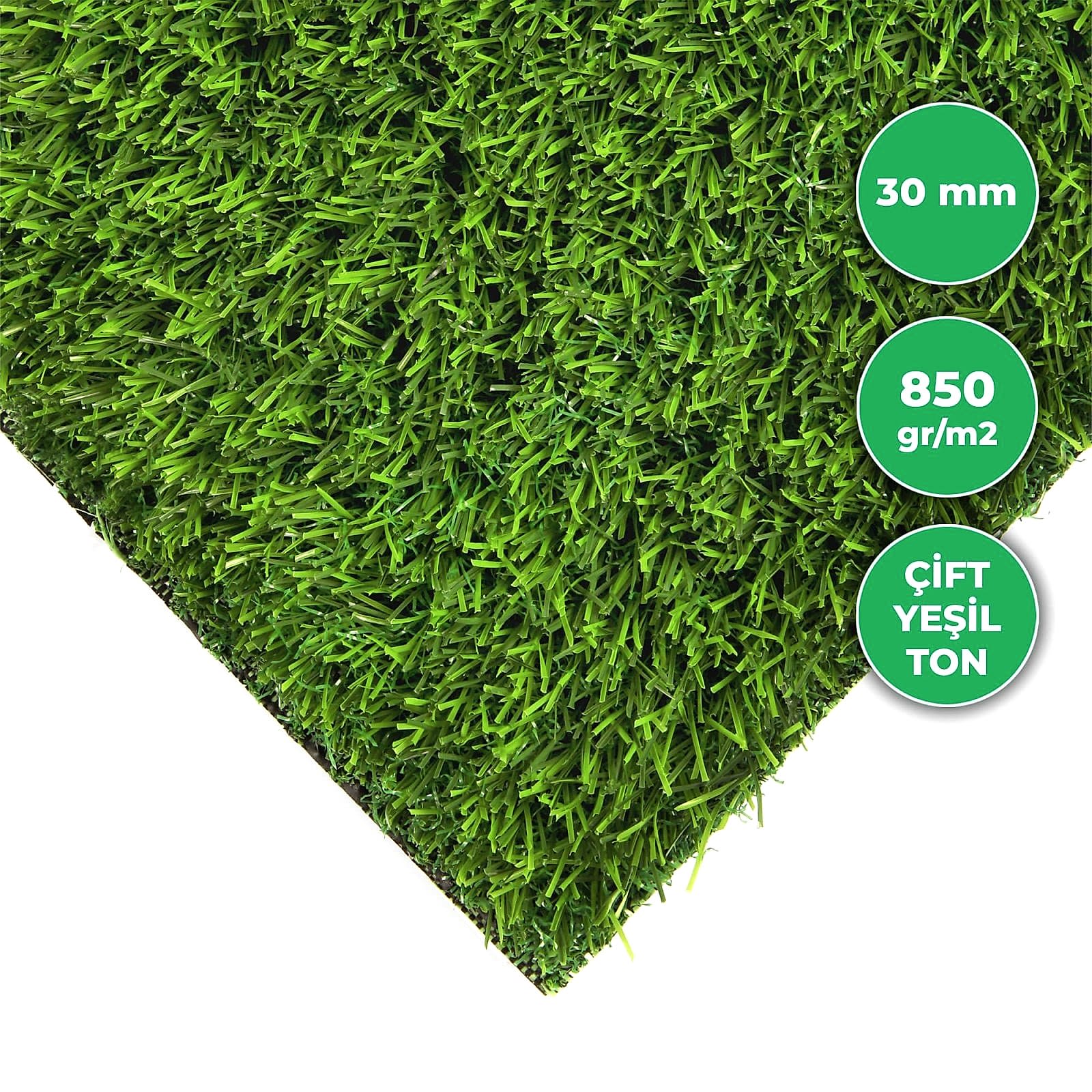 30 mm çim halı yapay çim görünümü arzulayanlar için tercih edilebilir.