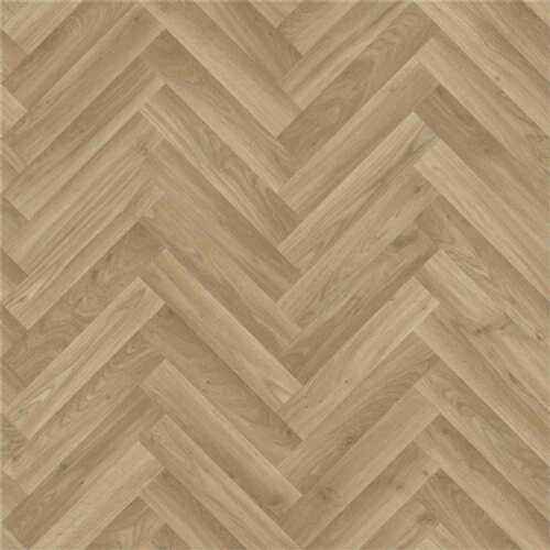 Balıksırtı parke görünümlü PVC yer döşemesi.