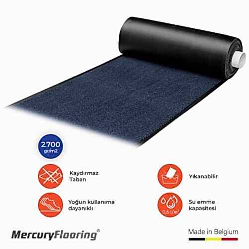 Faro Lacivert Nem ve Toz Alıcı Yolluk - Genişlik 0.90 cm