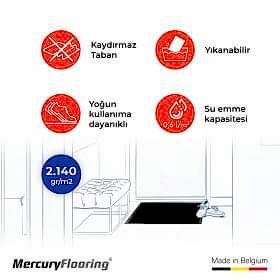 Koyu gri kapı önü paspası.