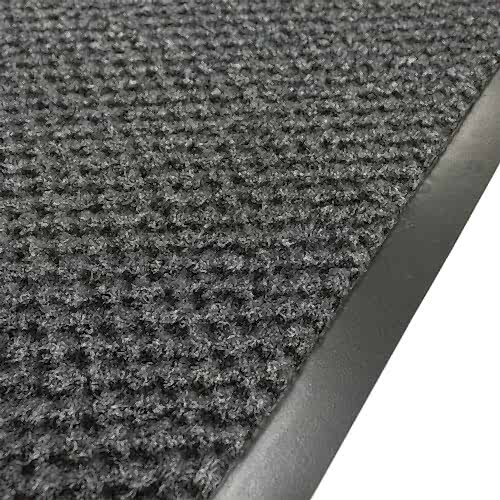 Kaymaz tabanlı kapı önü paspası antrasit.