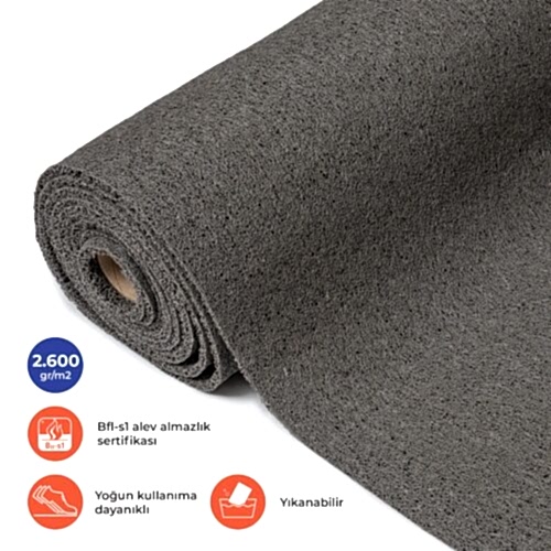 Gri Kıvırcık Paspas Yolluk – Genişlik 100 cm